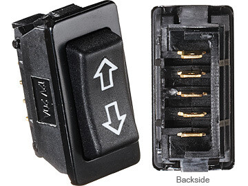 Designer Black Rocker Switch -20 Amp Continuous, 40 Amp Peak=S125