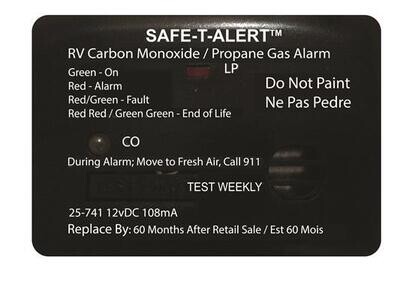 Safe-T Alert LP/Carbon Dioxide Alarm =25-741-BL