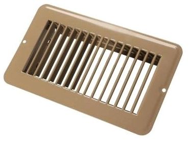 JR 4&quot;x8&quot; Metal Floor Register, Undampered, Brown 02-28955