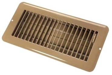 JR 4&quot;x10&quot; Metal Floor Register, Dampered, Brown=02-29015