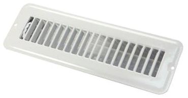 JR 2&quot;x10&quot; Metal Floor Register, Dampered, White 02-28905