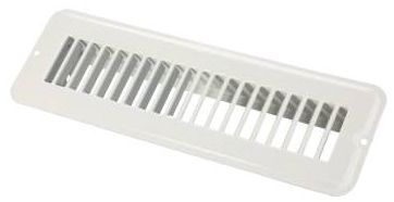 JR 2&quot;x10&quot; Metal Floor Register Undampered White=02-28925