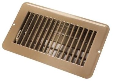 JR Metal Floor Register 4x8 &quot; Dampered Brown=02-28975