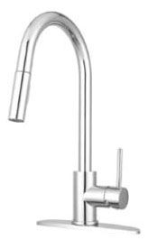 Dura Faucet Streamline Kitchen Faucet Single Hole w/ Optional Deck Plate Chrome =DF-MK530SLK-CP