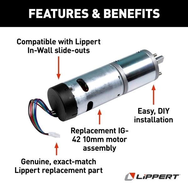 Lippert 10mm In-Wall Slide Motor 236575