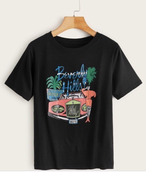 Car And Letter Graphic Tee