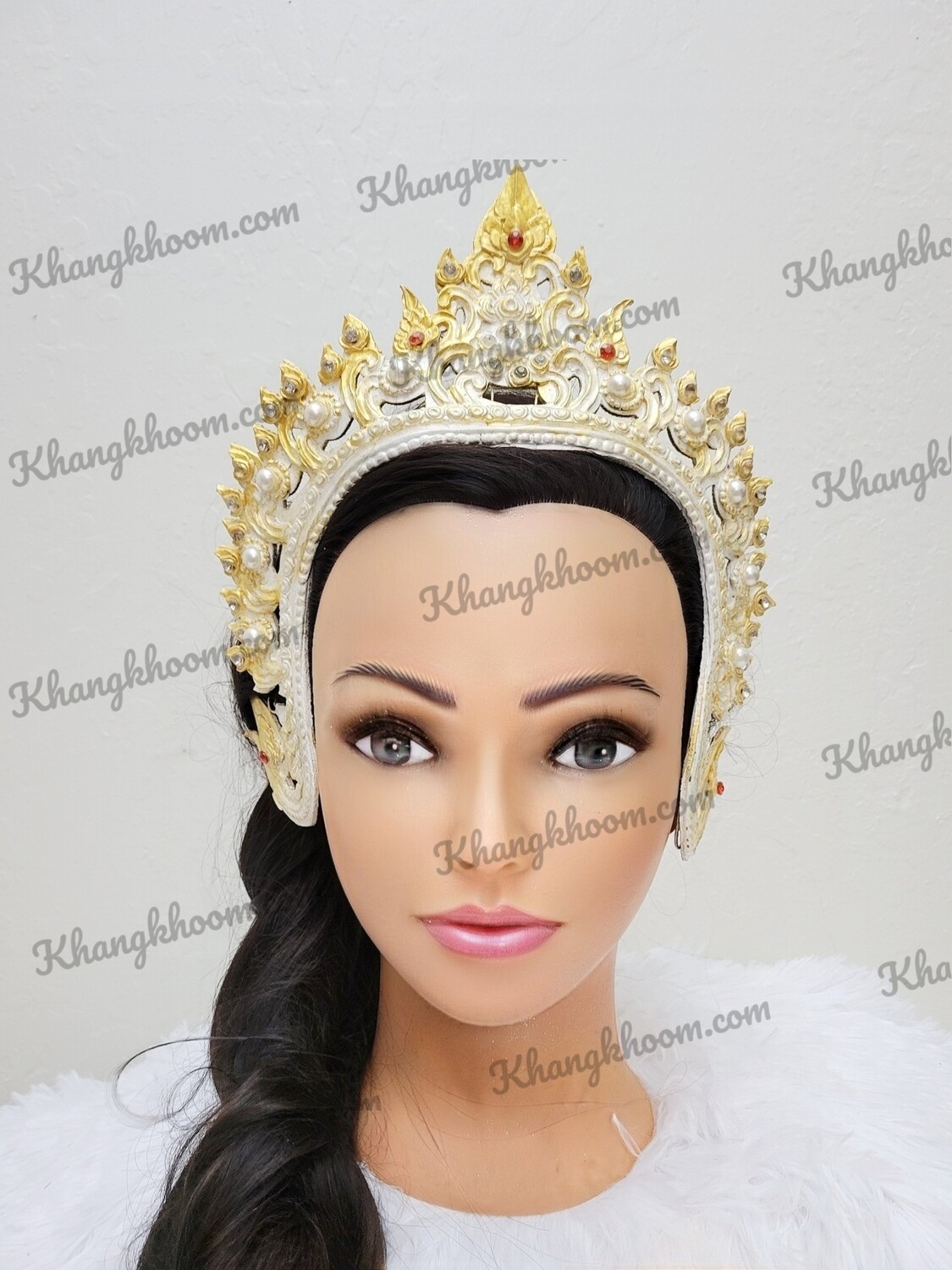 White &amp; Gold crown front piece