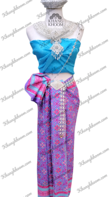 Blue Purple Floral wrap style