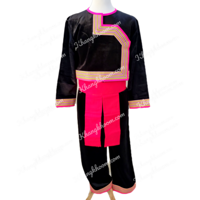 Men hmong leeg pink trim