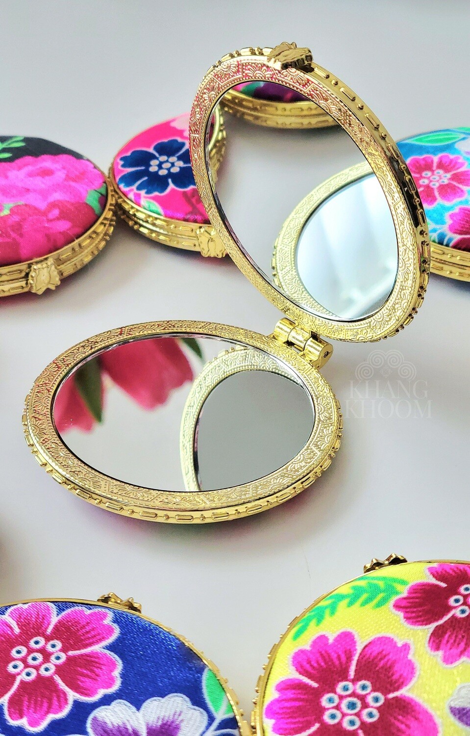 Round Hmong Compact Mirror