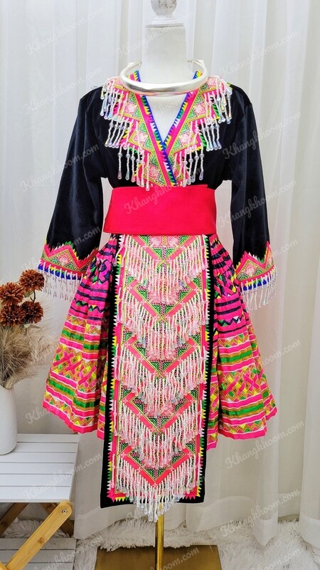 Beaded Hmong Women Outfit 
