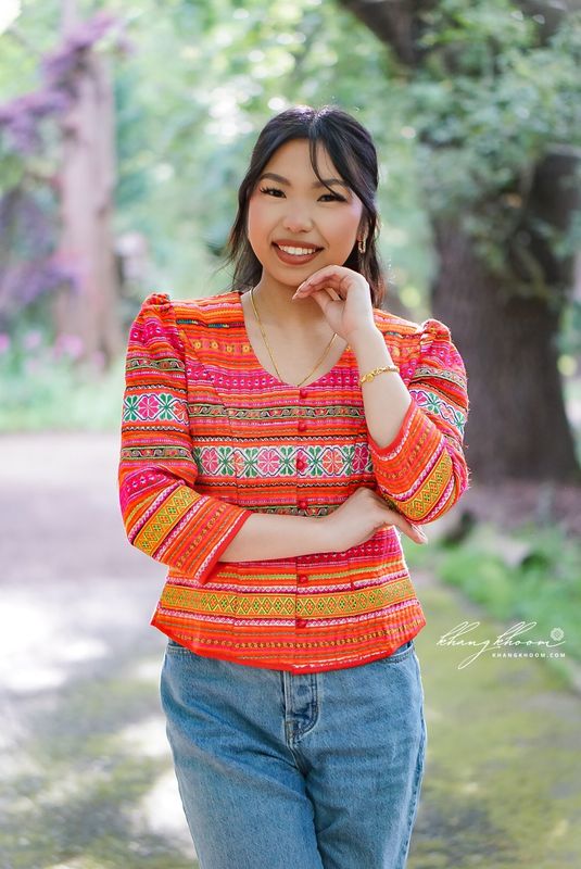 Crop Button Down Hmong Chinese Blazer
