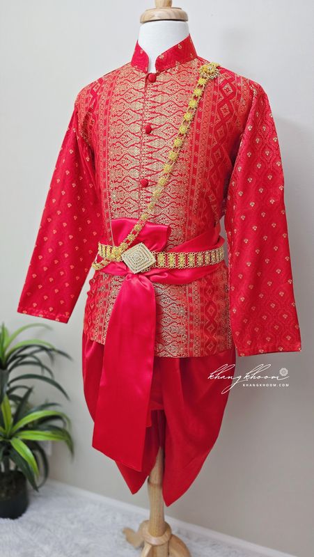 Red &amp; Gold Men Thai Set