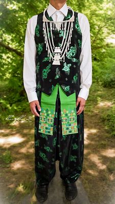  Hmong Green Vest Set