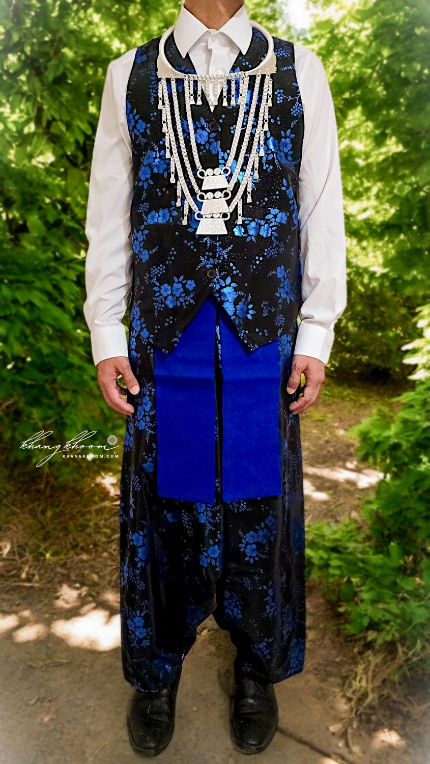 Hmong Blue Vest Set