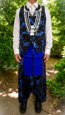 Hmong Blue Vest Set