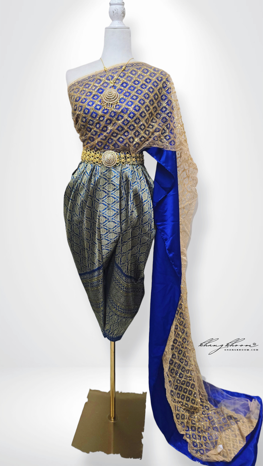 Blue Gold Thai Pants Set