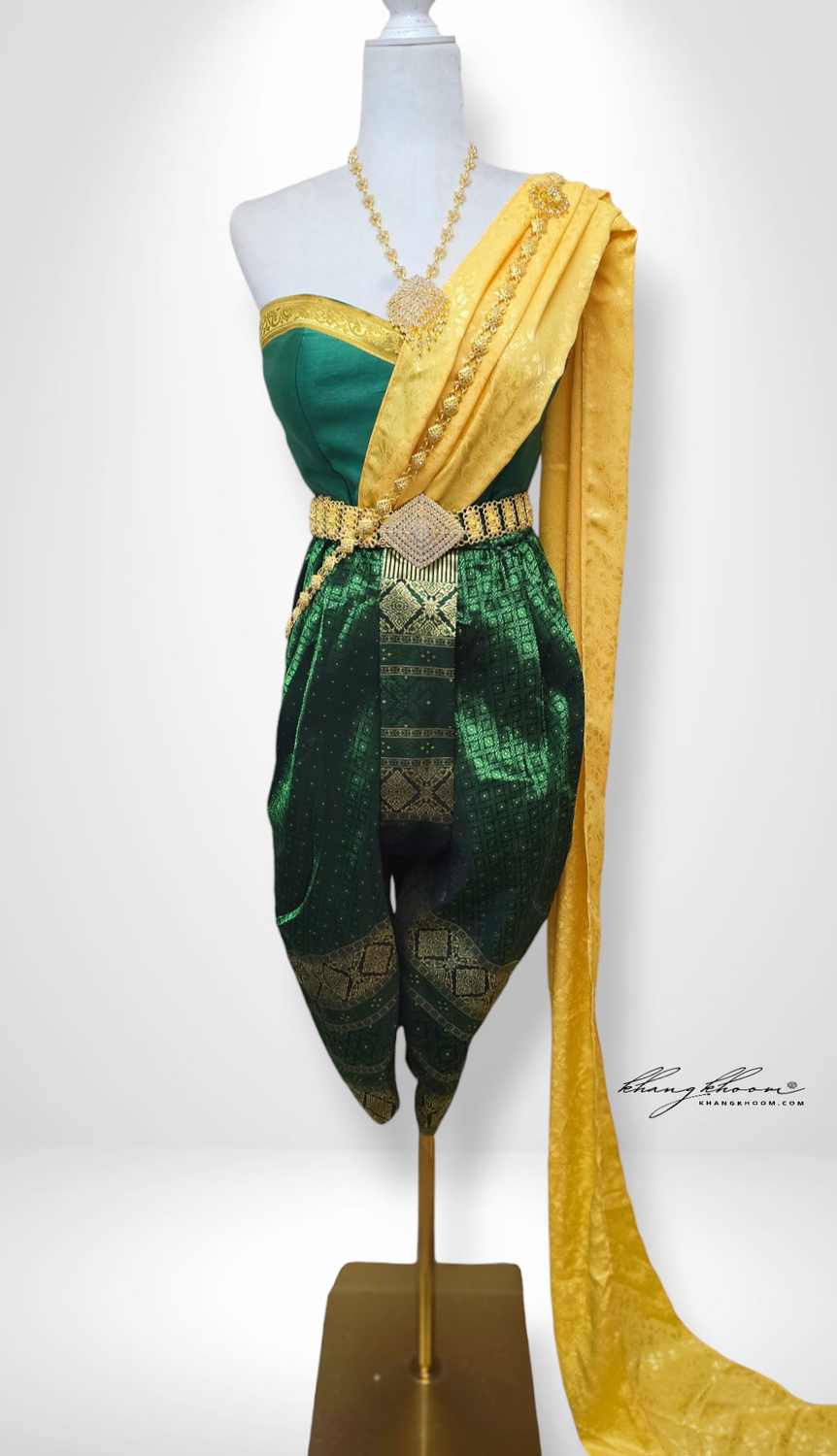 Green Gold Thai Pants Set