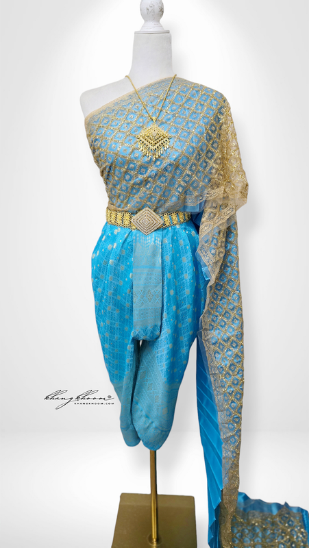 Turquoise Gold Pants Set