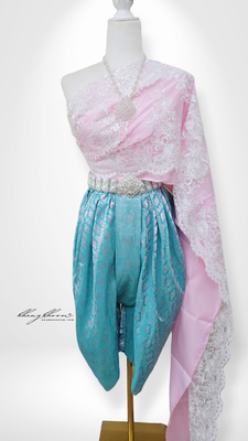 Baby Pink Turquoise Pants Set
