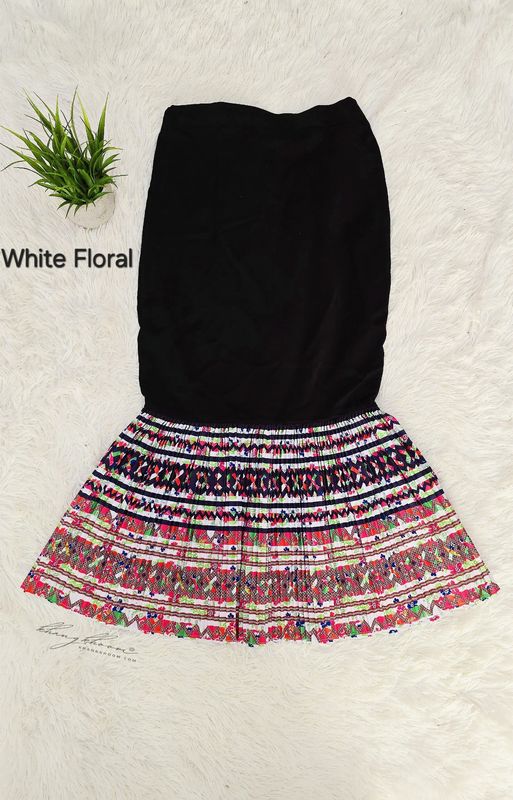 White Floral Mermaid Skirt