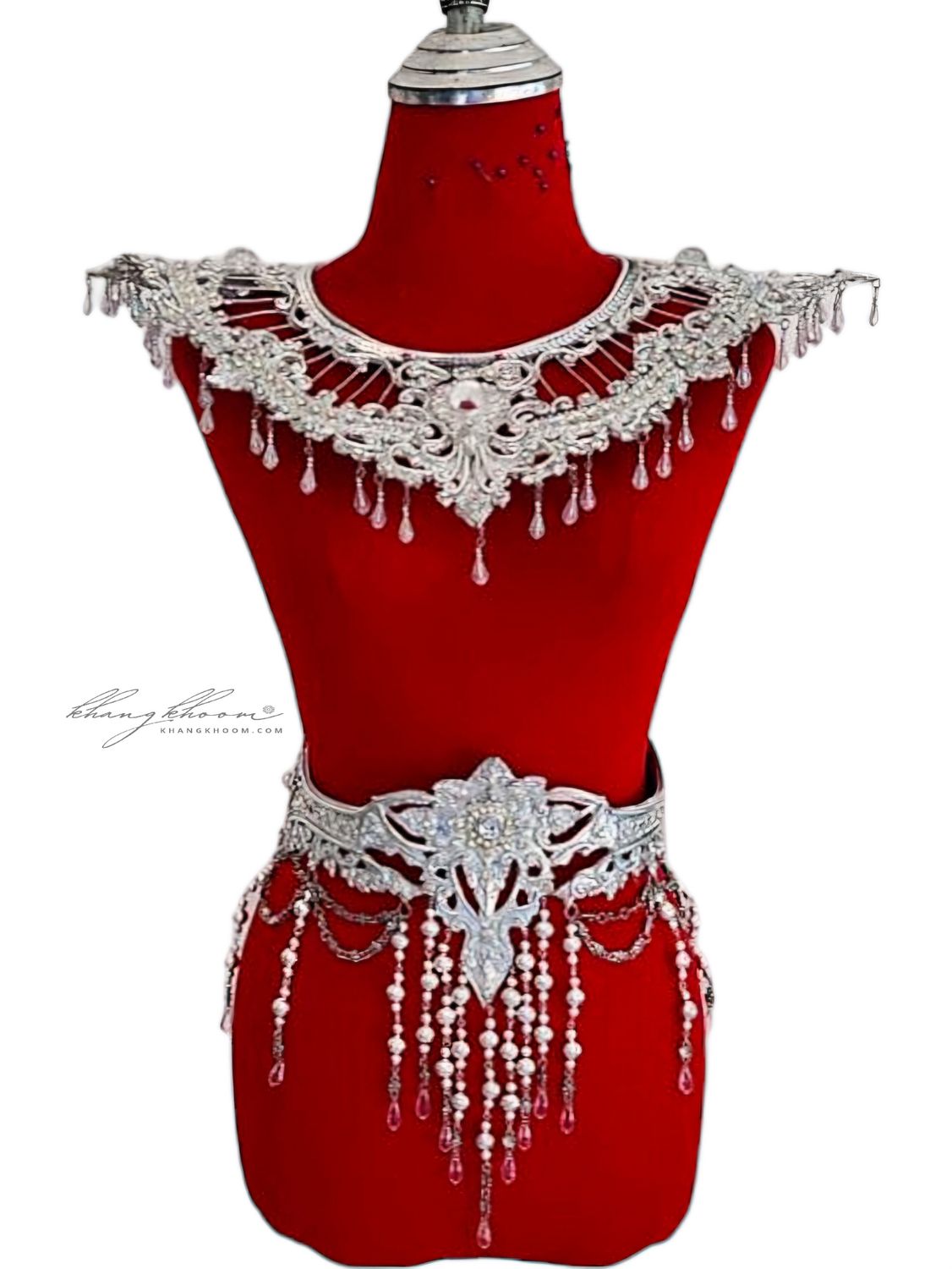Silver Thai Collar Necklace Set 
