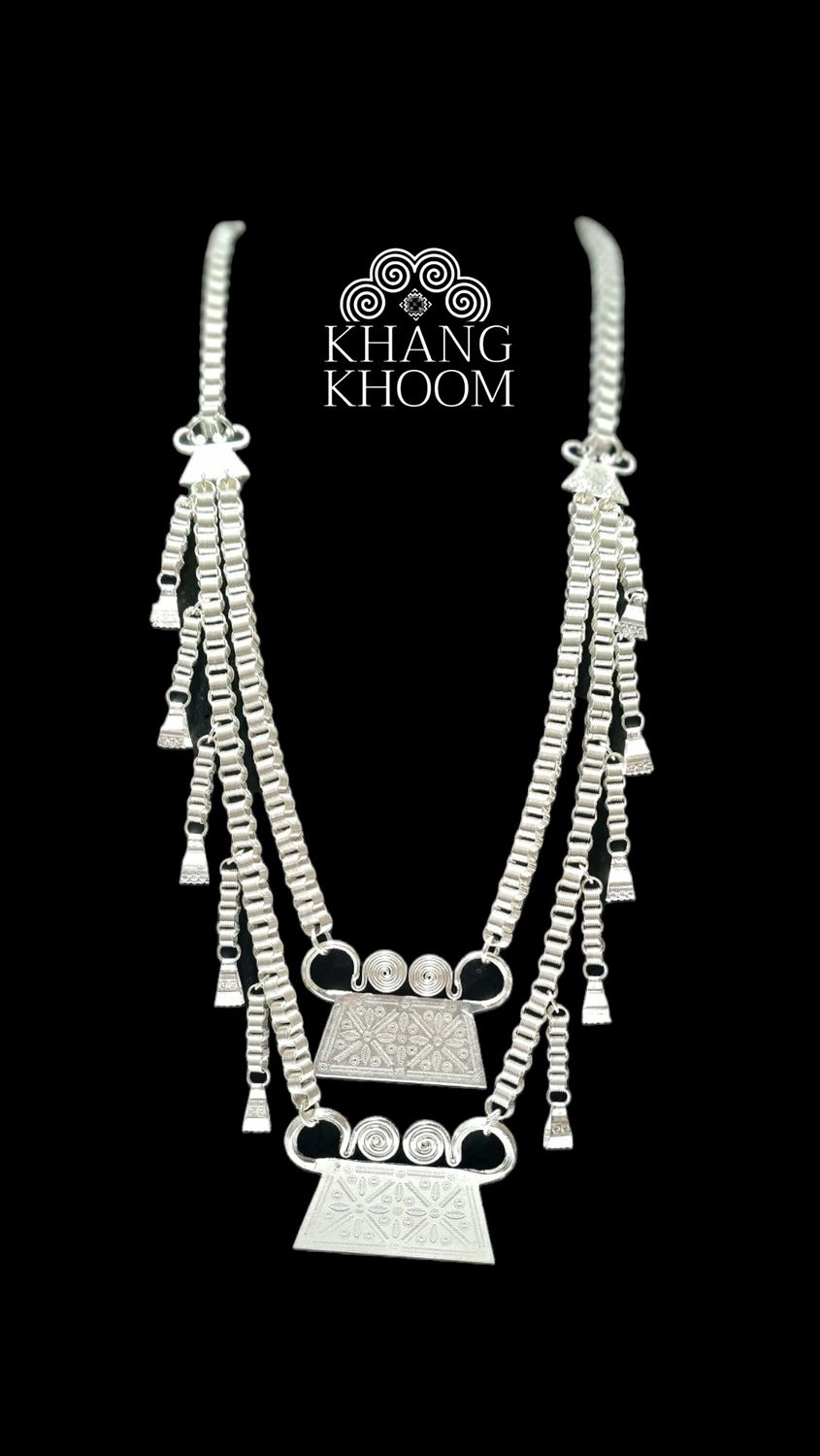 Hmong Men Necklace with Side Dangles 2