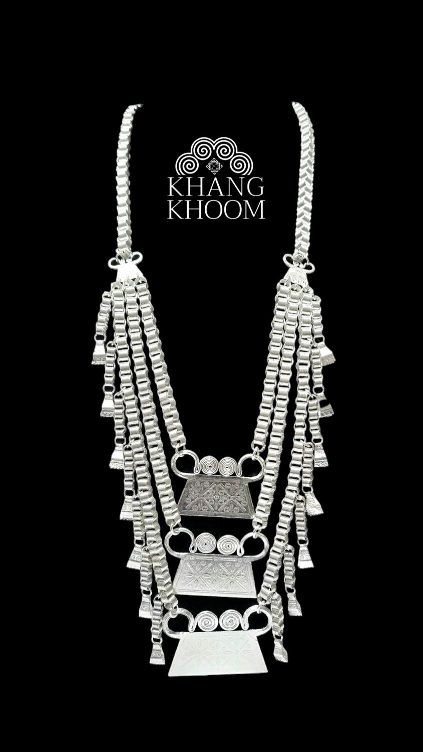 Hmong Men Necklace with Side Dangles 3