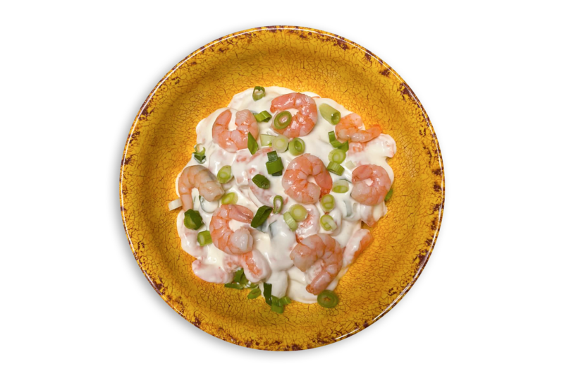 Garnalensalade met knoflook