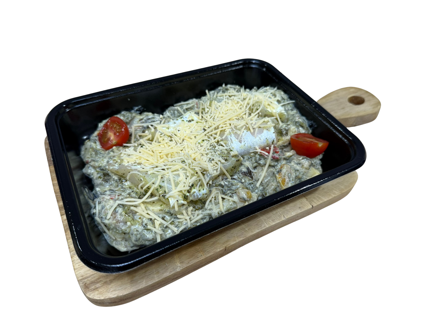 Kabeljauw gegrilde groenten gratin