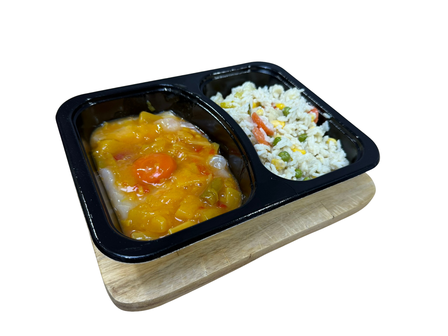 Kabeljauw in chinese saus met nasi