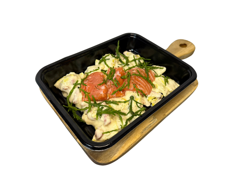 Zalm ravioli schotel