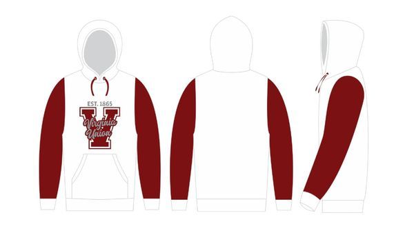 VUU 1865 WHITE/BURGUNDY SLEEVES