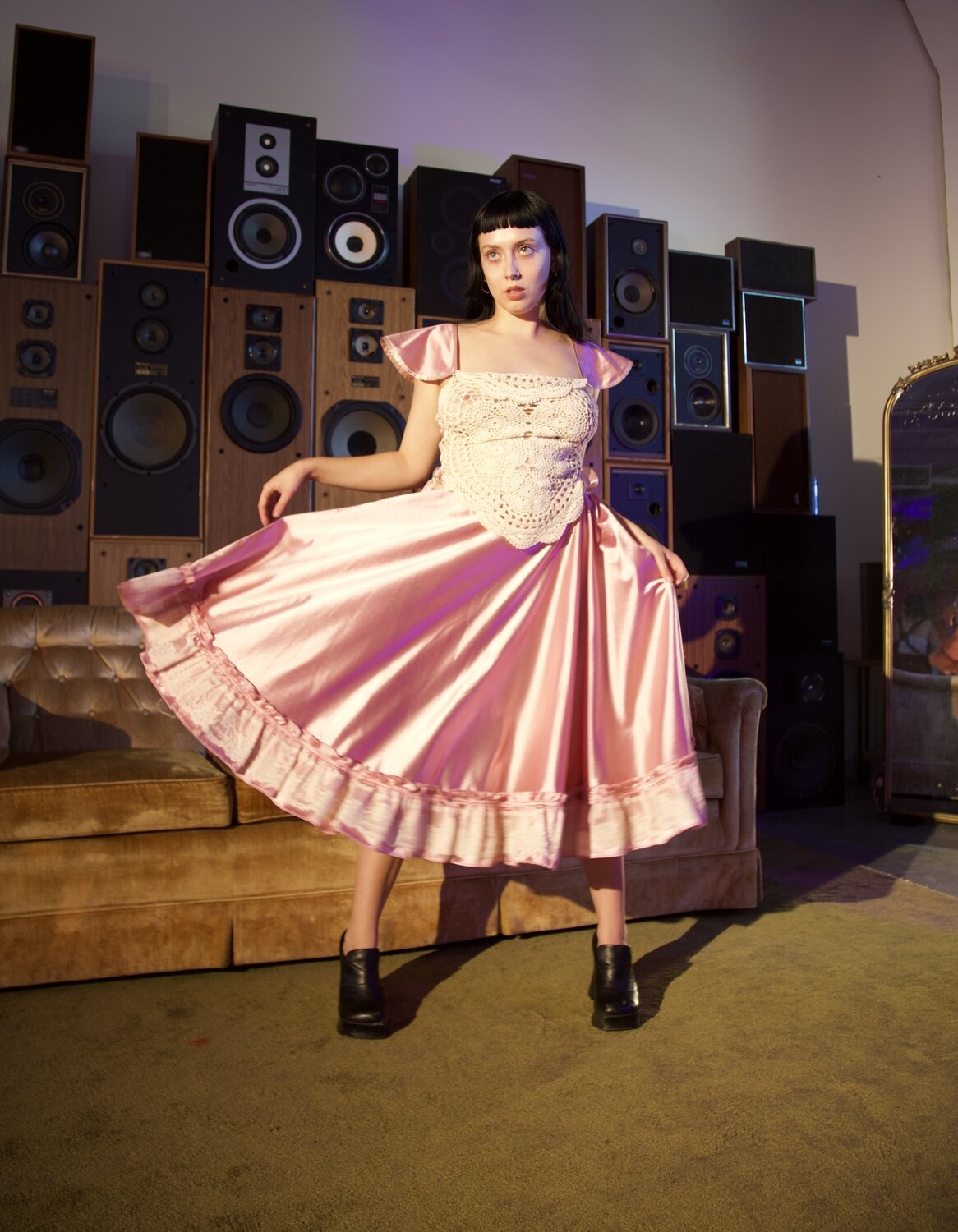 Side lacing dress