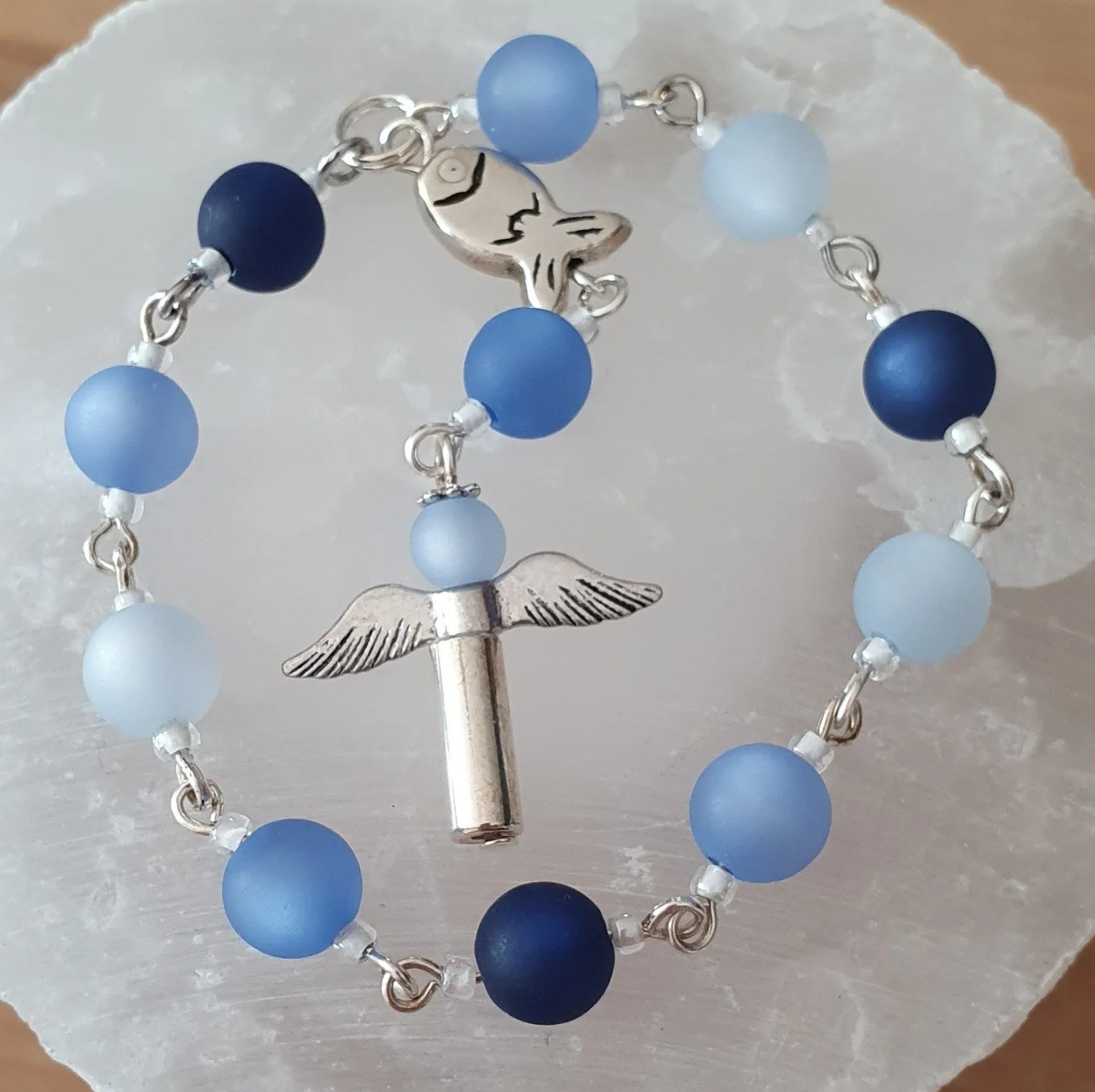 Handrosenkranz blau