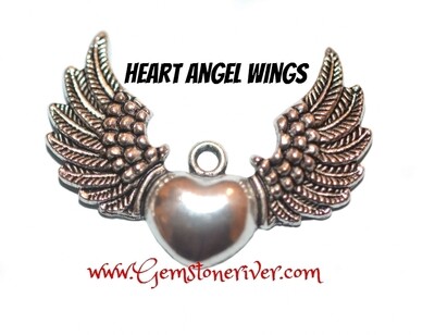 Angel Heart Hot Wings Funky Charm - Tibetan Silver Jewellery | Gemstoneriver®