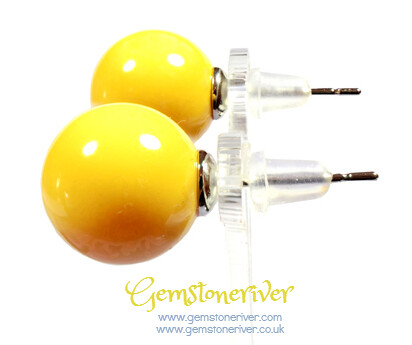 E262 Stylish Bubblegum Yellow Pearl earrings - KYLIE Bridesmaids Flower Girl Prom Bridal Party Jewellery | Gemstoneriver®