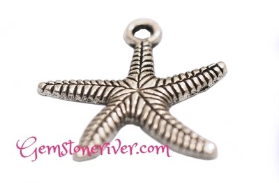 Starfish funky lucky silver charm or pendant