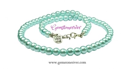 N163 Light Blue Necklace and earring gift SET custom wedding Bridesmaid jewellery | Gemstoneriver®