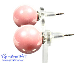 Bubblegum Pink Pearl Stud earrings - Bridesmaid Mother's Day Casual Smart wear jewellery