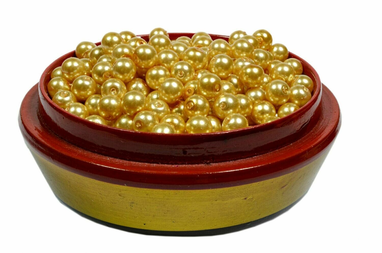 Yellow golden pearl beads 100 x 6mm arts craft & jewellery supplies UK