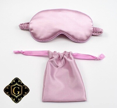 2pc Lavender blush silk eye mask & gift bag set  Blindfold Mother Girly presents Christmas UK
