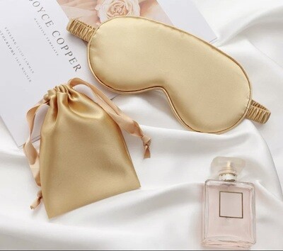 2pc set Gold Silk Eye Mask &amp; Gift Bag Set Valentine&#39;s Day Gifts