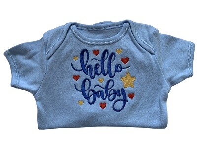 Hello Baby new born & premie baby girl boy onesie romper vest gifts UK personalised