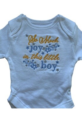 So much joy in this boy new born & baby boy custom gift onesie romper vest UK