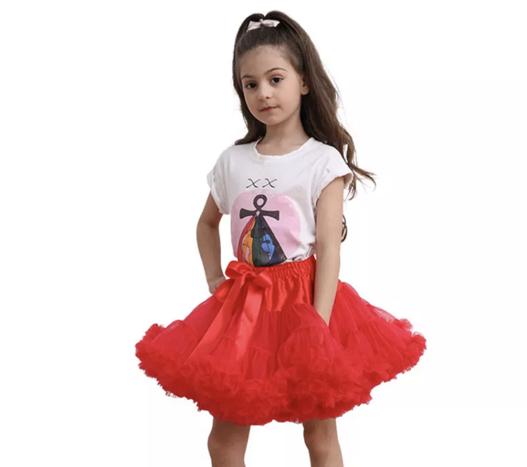 Red fluffy Tutu pettiskirt luxury personalised birthday Christmas fancy dress outfit gifts UK