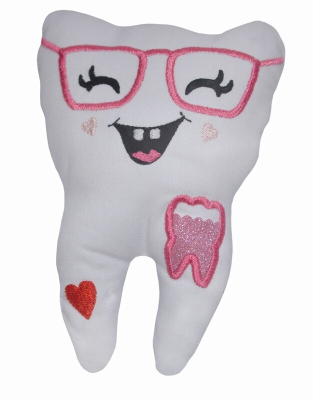 Tooth fairy pillow & Glasses, coin pocket custom made gift for kids girls, baby milk teeth loss comforter, Diva door hanging tooth pillow UK