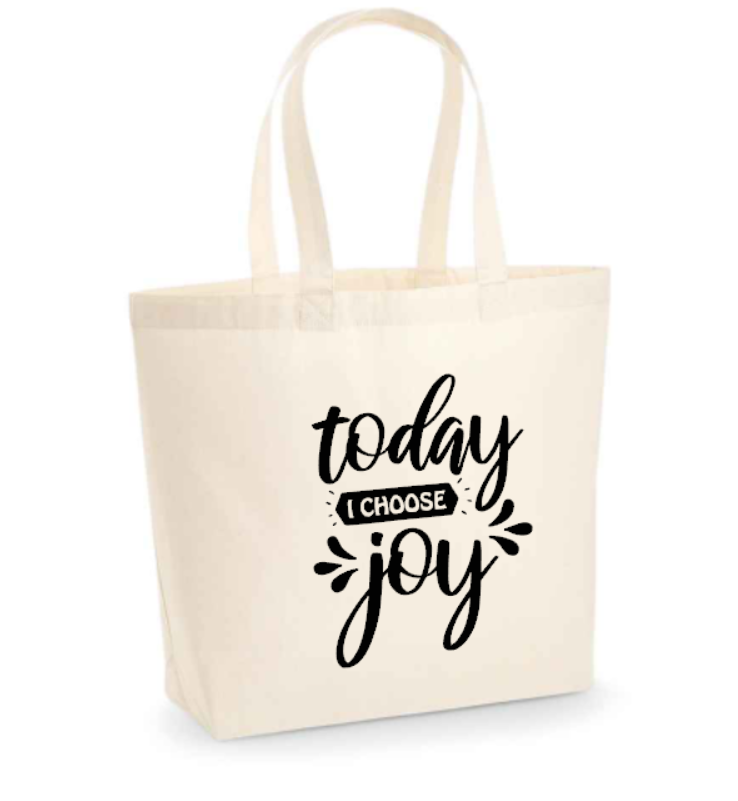 Choose Joy Custom Name Cotton Canvas Tote Bag Carrier Custom Logo
