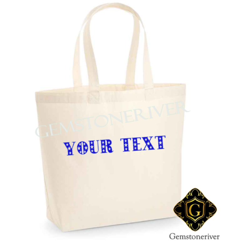 Custom Your Name Cotton Canvas Tote Bag Carrier Custom Logo