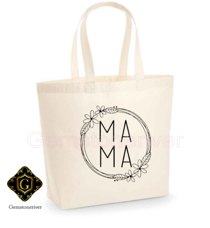 MaMa Personalised Cotton Tote Carrier Bag Mother's Day Gift Gemstoneriver